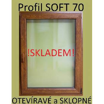 SOFT plastové okno 90x60 zlatý dub/zlatý dub, otváravé a sklopné
