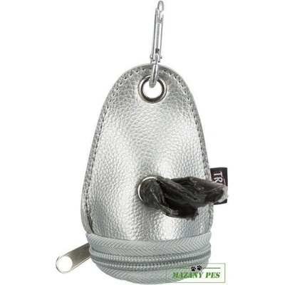 Trixie Zásobník na sáčky na trus karabina, umělá kůže včetně 1 role á 20 ks různé barvy stříbrná