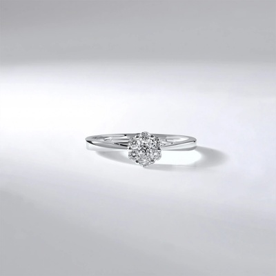 Lillian Vassago Zásnubní diamantový Prsten z bílého zlata LLV59 DR095W