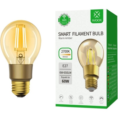 WOOX смарт крушка Light - R9078 - WiFi Smart Filament LED Bulb E27, 6W/60W, 650lm (R9078)