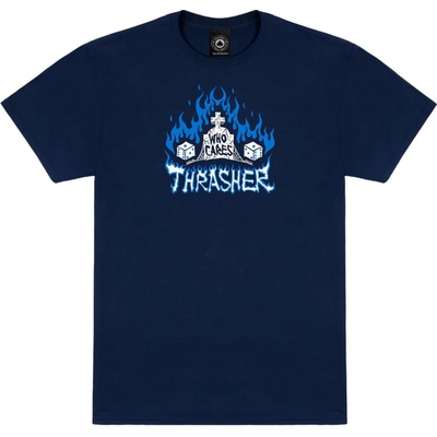 Thrasher Who Cares By Neck face Navy