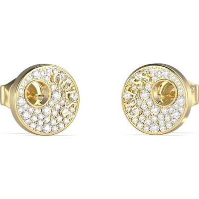 Guess pozlátené náušnice so zirkónmi Blooming Summer JUBE05225JWYGT/U