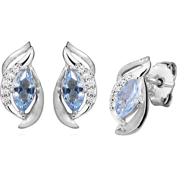 Silver Cat stříbrné náušnice s modrým syntetickým spinelem SC460