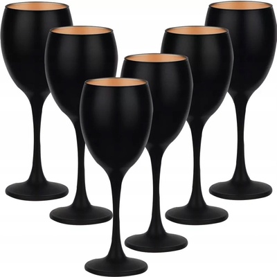 Glasmark Skleničky na bílé víno skleničky na červené víno Glamour černá žlutá 6 x 300 ml