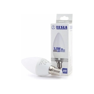 Tesla LED CL143530-2, žiarovka CANDLE sviečka, E14, 3,5 W, 230V, 249lm, 25 000h, 3000K teplá biela