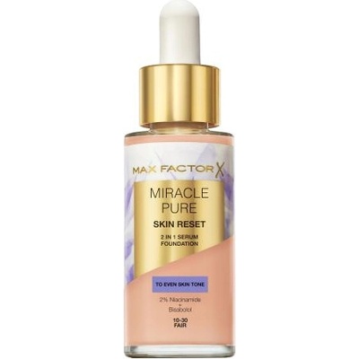 MAX Factor Miracle Pure Skin Reset 2in1 Serum Foundation сатенен матов фон дьо тен със средно покритие 30 ml нюанс 10-30 Fair