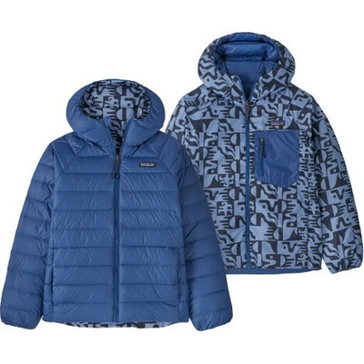 Patagonia Reversible Down Sweater Hoody tmavo modrá