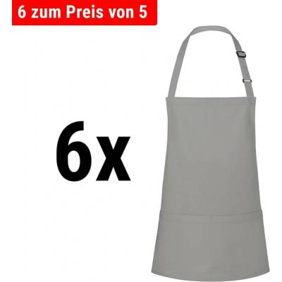 G.Gastro 6 ks Karlowsky Zástěra s laclem krátká Basic čedičově šedá D9785580