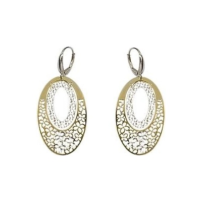 Infinitysilver stříbrné náušnice oválky žlutě zlacené 292257G