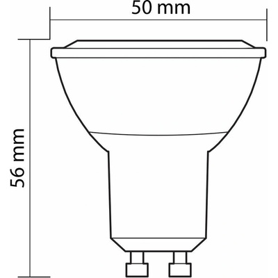 McLED LED žárovka GU10, 4,6W, 2700K, CRI80, vyz. úhel 110°, 360° 400lm
