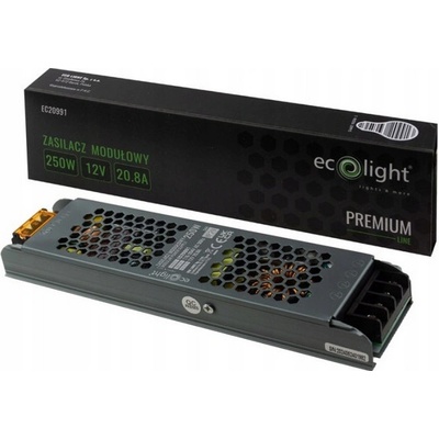 ECOLIGHT Zdroj LED slim IP20 - 12V - 21A - 250W - Premium Line EC20991