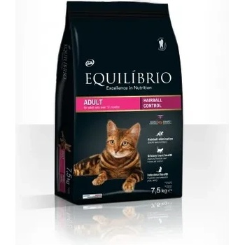 Equilibrio Adult Cat Hairball - Пълноценна храна за израснали котки спомагаща естествено отделяне на космените топки-7.5 кг
