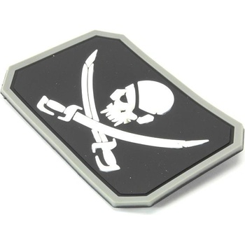 EmersonGear PVC 3D nášivka "pirátská lebka" - černo/bílá