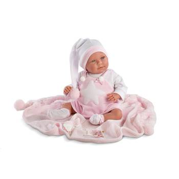 Llorens Кукла Llorens, Мими, със звуци, цветен спален чувал, 42см (74024) (74024)