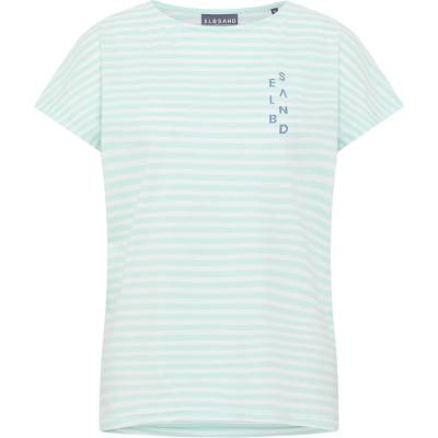 ELBSAND Дамска тениска ELBSAND Women's Selma T-shirt - Ocean View / Bright White (916-4722-1014)