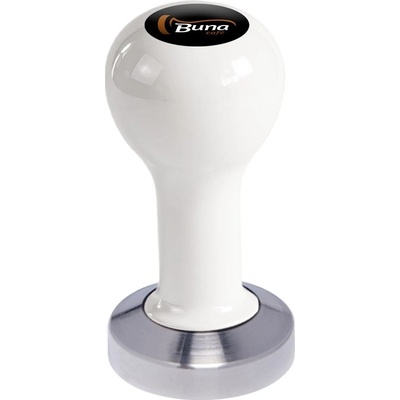 Buna Café Tamper kov bílý TP, nerez mat, plochý 49 mm