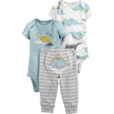 Carter's Set 3dílný body kr. rukáv 2 ks tepláky Blue Dino kluk LBB