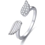Silenti Jewelry Сребърен пръстен "Криле" - 9 - 59.5мм (19.1мм диам. )
