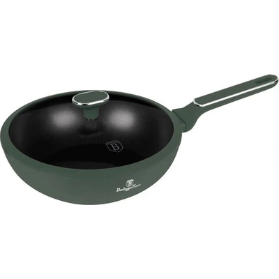 Berlingerhaus Pánev wok s poklicí a titanovým povrchem 28 cm Matte Green Collection