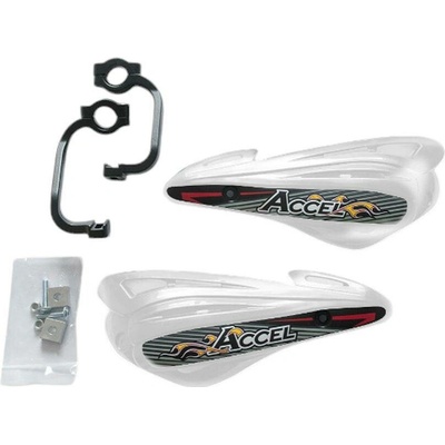 ACCEL chrániče páček s alu upevněním MX (22+28mm) (ALU-černá, PLASTIK-bílá)