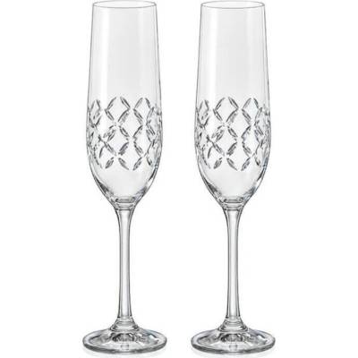Crystalex sklenice na šampaňské Cross 2 x 190 ml