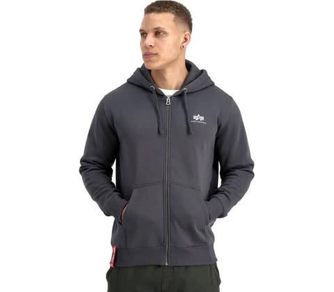 Alpha Industries Basic Small Logo Zip šedá