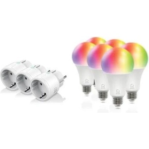DELTACO Смарт комплект DELTACO SH-KIT03, 3 x мини контакти, 6 x LED крушки (SH-KIT03) - zettabytex