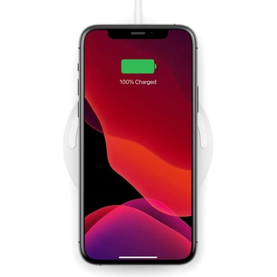 Belkin Boost Charge Wireless Charging Pad 10W - поставка (пад) за безжично зареждане за Apple, Samsung, LG, Sony и други QI съвместими устройства (бял)