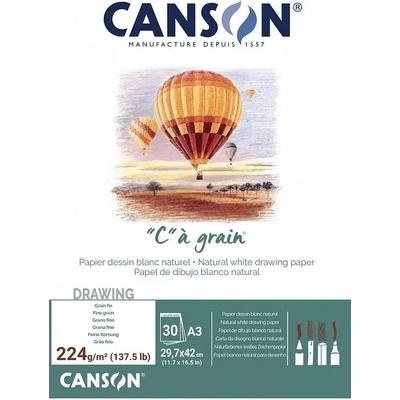 Canson C grain skicák kroužková vazba 224g/m2 30 archů A3