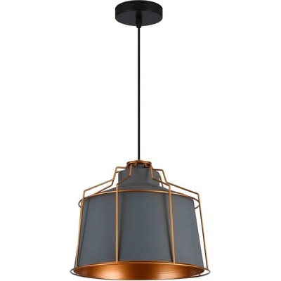 GTV Сиво висящо осветително тяло с метален абажур ø 32 cm Goa - GTV (OS-GOA-15-DEC)