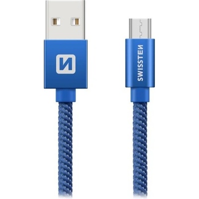 Swissten 71522208 USB / Micro USB, textile, 1,2m, modrý