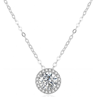 Beneto Luxusný strieborný náhrdelník so zirkónmi AGS868/47