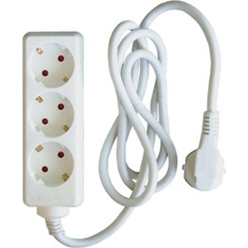 Разклонител с 3 гнезда, 1.0мм2, кабел с дължина 1.5 метра