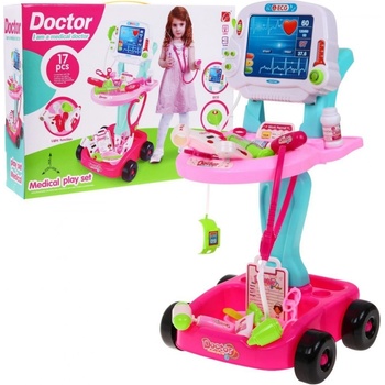 Majlo Toys detský lekársky vozík EKG so svetlom a zvukmi ružový