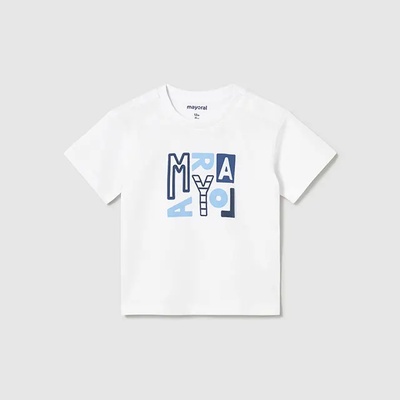MAYORAL Тениска къс ръкав basic Бял цвят за мини момче Mayoral