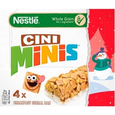 Nestlé CINI-MINIS raňajková cereálna škoricová tyčinka polomáčaná v bielej poleve 4 x 25 g