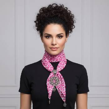 Ефектно фишу в розово и бяло