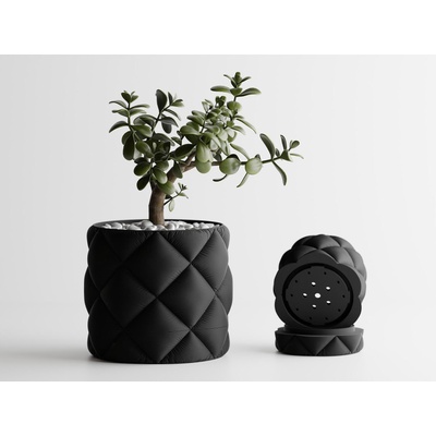 Декоративна саксия Atlanta черен мат
