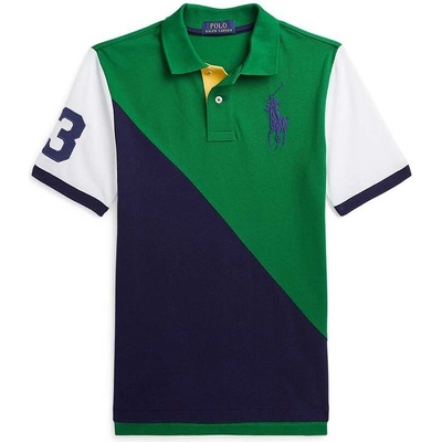 Ralph Lauren Детска памучна тениска с яка Polo Ralph Lauren в зелено с десен 323942107001 (323942107001)