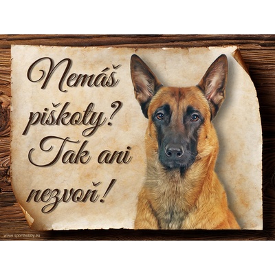 Sport hobby Cedulka Belgický ovčák Malinois Piškoty CP1065 15 x 11 cm