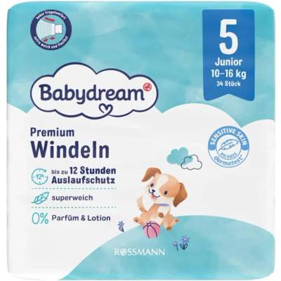 BABYDREAM Junior 5 10-16 kg 34 ks