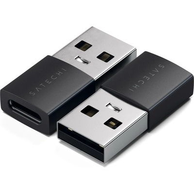 Satechi Алуминиев USB-A към USB-C адаптер 2 бр. от Satechi - Space Black (ST-A2TAUCC)
