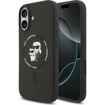 KARL LAGERFELD Liquid Silicone Karl and Choupette MagSafe Задний Чехол для iPhone 17 Black Karl Lagerfeld | Cheren | МЪЖЕ | UNI