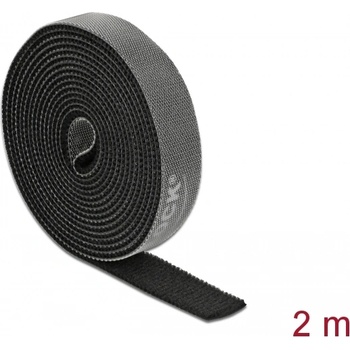 Delock Велкро черна самозалепваща лента на ролка Hx 2 m x W 15 mm