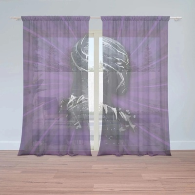 Sablio Záclony BLACK PANTHER z profilu Fialový: 2ks 150x250cm