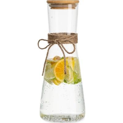 Klarstein Skleněná karafa s bambusovým víčkem, borosilikátové sklo, žáruvzdorné Čirá – Zboží Mobilmania