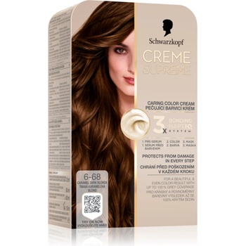 Schwarzkopf Creme Supreme перманентната боя за коса цвят 6-68 Caramel Dark Blonde 60ml