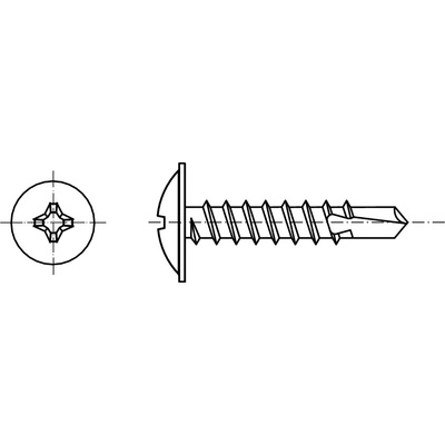 PROFISTYL DIN 7504N+L šroub samovrtný široká hlava s límcem - rámová pozink Varianta: DIN 7504FL šroub samovrtný PH široká s lím.ZB 4,2x16 – Zboží Mobilmania