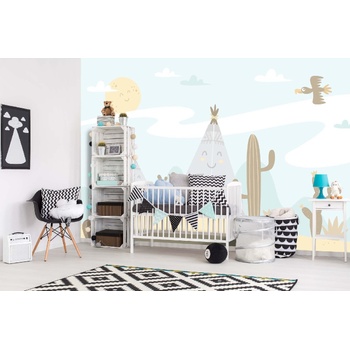 DIMEX ART s. r. o Самозалепваща се флизелинова фототапета палатки и кактус 375 x 250 см