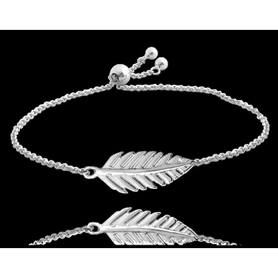 Minet stříbrný PEŘÍČKO se stahovacím zapínáním JMAS5044SB16